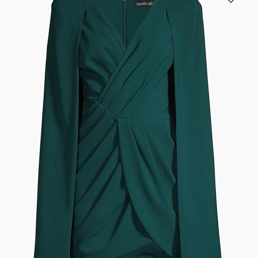 Lavish Alice Teal Green Draped Wrap Mini Dress